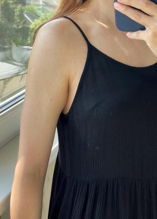 Идеальный чёрный летний сарафан из вискозы с открытой спинкой 1+1=36 фото