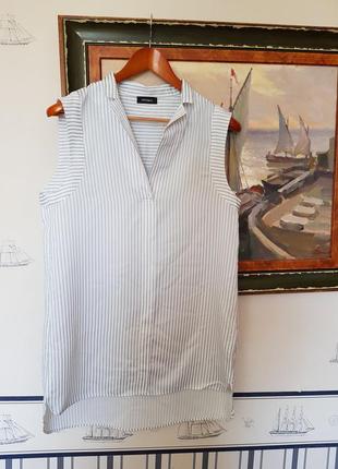 Легкая элегантная рубашка блуза блузка в полоску без рукавов брендовая