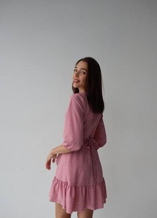 Сукня на запах рожева2 фото