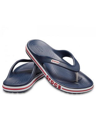 Вьетнамки crocs bayaband flip navy / pepper 205393 мужские женские кроксы шлепанцы