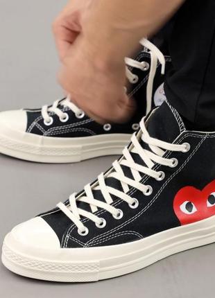 Женские высокие кеды c0nverse х comme des garçons6 фото