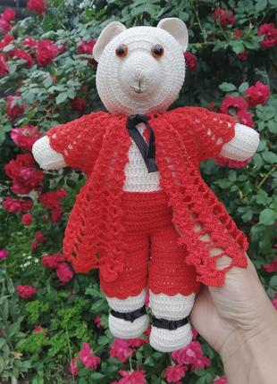 Мишка вязаный/ игрушка мягкая