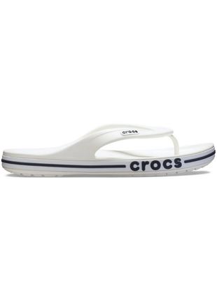 В'єтнамки crocs bayaband flip white / navy 205393 жіночі чоловічі крокси шльопанці3 фото