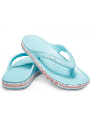 Шльопанці crocs bayaband flip ice blue / melon 205393 жіночі шльопанці крокси