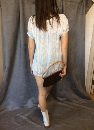 Летняя блузка  светлая с мелким принтом натуральный хлопок - батист2 фото