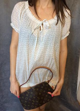 Річна світла блузка з дрібним принтом натуральна бавовна - батист