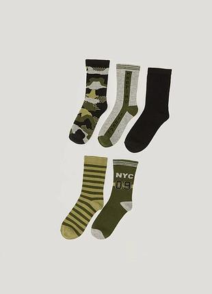 4 - 6 лет 26 - 29 новые фирменные носки мальчику камуфляж набор 5 пар lc waikiki вайкики