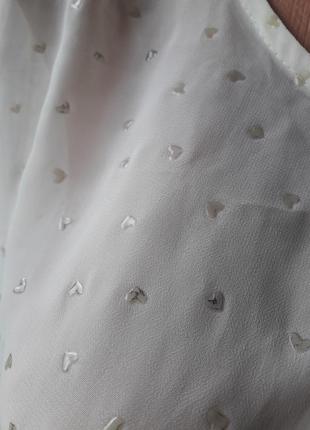 Шифонова блуза в серця на зав'язках.3 фото