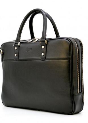 Тонкая мужская кожаная сумка-портфель на два отделения tarwa ta-4766-4lx