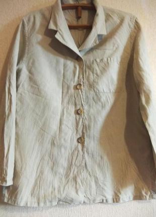 Жіноча рубашка із 100% льону.2 фото