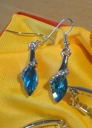 Супер сережки з кристалами позолота 18к