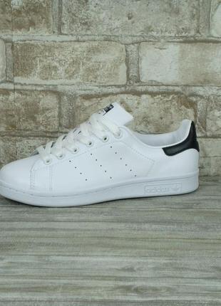 Женские кроссовки adidas stan smith white black 36-37-38-39-404 фото