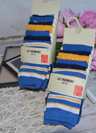 4 - 6 лет 26 - 29 новые фирменные высокие носки мальчику набор 7 пар lc waikiki вайкики5 фото