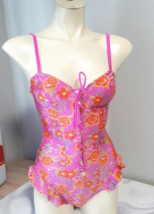 Веселый купальник sun&beach k85 шнуровка слитный командировочный