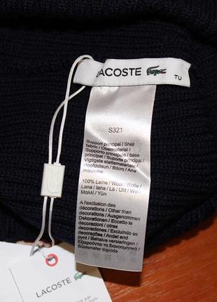 Lacoste mens knit wool beanie rb0001 00 166 шапка оригінал унісекс шерстяна синя9 фото