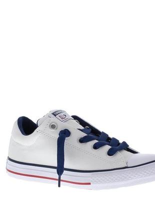 Сліп-кеди converse all star street білі темно-сині сліпучі кросівки converse all star street