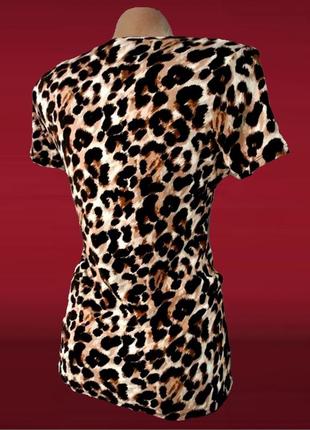 Стильная футболка debenhams с леопардовым принтом. размер uk14(m/l).5 фото