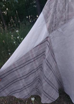 Льняная юбка годе со вставками  marks&spencer6 фото