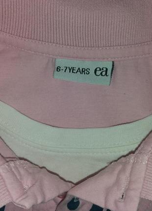Модная розовая футболка поло на 6-7 лет2 фото
