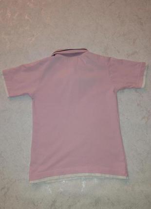 Модная розовая футболка поло на 6-7 лет3 фото