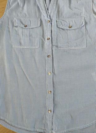 Блуза біла в блакитну смужку,р. 8, logg h&m5 фото