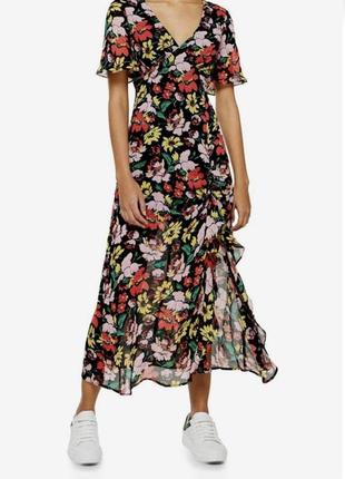 Плаття міді сукня сарафан квітковий принт
