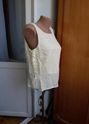 Шелковая блуза / топ в горошек laura ashley 100% шелк2 фото