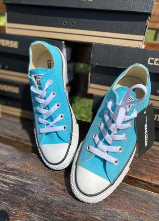 Низькі кеди конверс оригінал з сша  нові з коробками блакитні converse1 фото