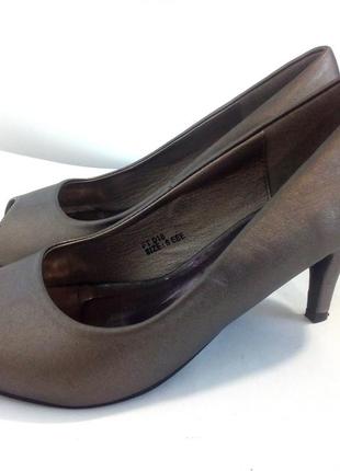 Стильні туфлі з відкритим носком на широку ніжку від the shoe tailor, р. 38 код t09032 фото