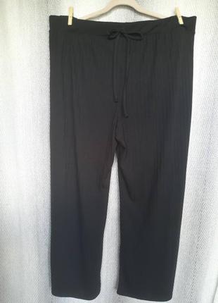 Жіночі трикотажні кюлоти в рубчик. розширені до низу штани, штани, висока посадка6 фото