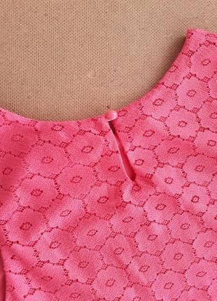 Яскрава рожева ажурна блуза на дівчинку 13-14 років4 фото