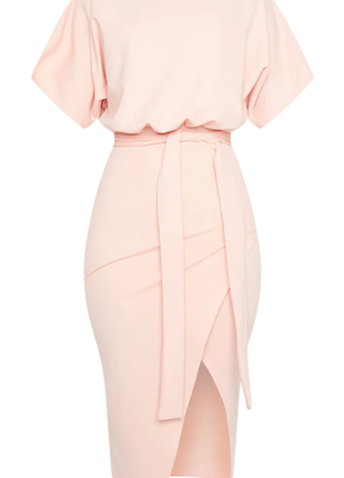 Плаття, сукня міді кімоно бежевий рожевий, персик нюдовый prettylittlething4 фото
