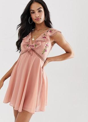 Легка літня сукня плаття з вишивкою великий розмір батал asos1 фото
