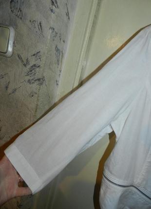 Шикарная,льняная,летняя,белая куртка-косуха-жакет, 2 в 1,большого размера-оверсайз4 фото
