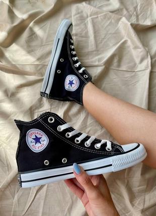 Жіночі  чорно-білі високі  кеди converse chuck taylor all star 🆕 кеди конверс1 фото