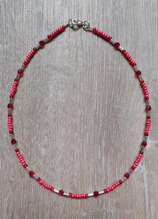 Тренд чокер, колье, ожерелье, подвеска, бусы, намисто, коралі хрустальные бусины swarovski, натуральный камень (гематит), чешский бисер