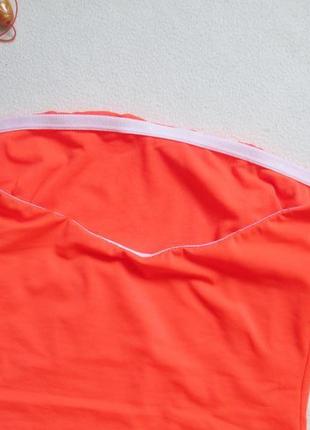 Шикарный сдельный слитный неоново-оранжевый купальник бандо asos 🍒🍹🍒6 фото
