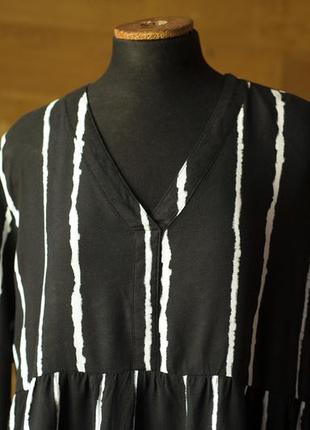Батальна чорно біла літня сукня міді жіноча jean pascale, розмір 2xl, 3xl2 фото