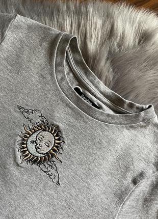 Укорочённая котоновая кофточка топ лонгслив кропила bershka размер s