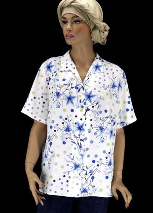 Красивейшая нежная блузка az modell с цветочным принтом. размер eur 46.1 фото