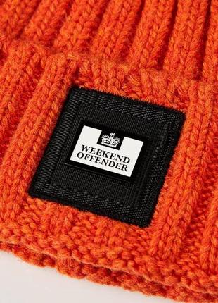 Weekend offender gerdai knit bobble hat burnt orange шапка унісекс оригінал оранжева