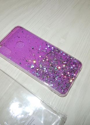Чехол tpu glitter star для huawei p smart plus / nova 3i фиолетовый