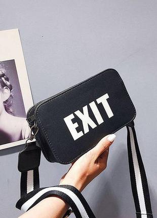 Жіноча сумка через плече "exit" прямокутна3 фото