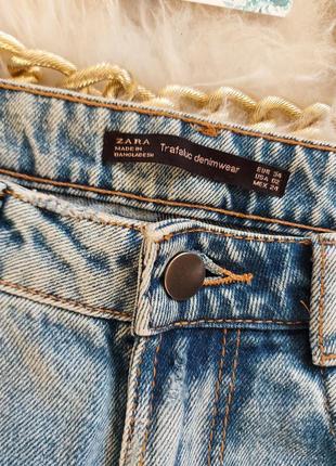 Трендові якісні джинси оригінальні з надписами в ідеальному стані 🖤zara trafaluc denimwear🖤4 фото