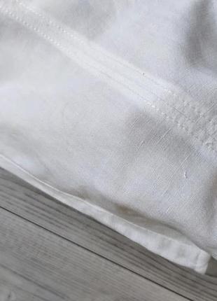 Білі лляні штани вільного крою2 фото