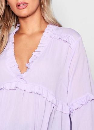 Лавандова блуза plus size3 фото