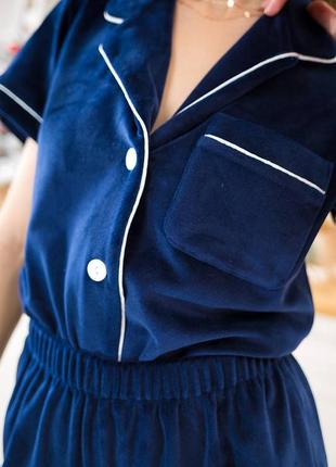 Женская плюшевая пижама рубашка и шорты, стильная пижамка7 фото