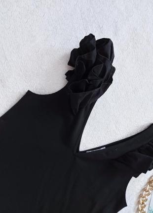 Шикарна блуза майка топ чорна чорного кольору в ідеальному стані 🖤zara trafaluc🖤2 фото