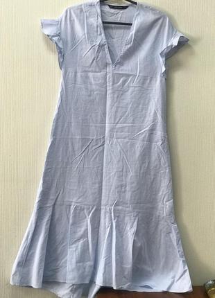 Голубое платье с натуральной ткани
