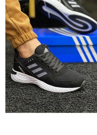 Кросівки чоловічі adidas чорні сітка літо / кросівки чоловічі адідас адідас сітка літо чорні кроси